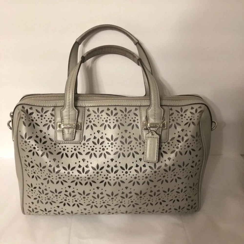 COACH TAYLOR EYELET LEATHER SATCHEL (COACH F27392)